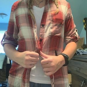 Red plaid top